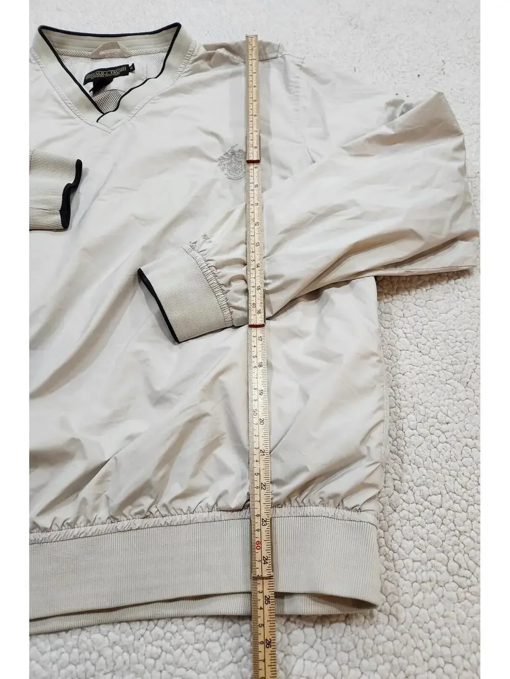 Donald J Trump Signature Collection Golf BEIGE Pullover Windbreaker Men's Medium